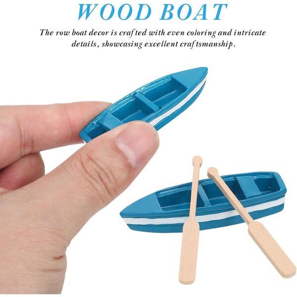 Set mit 6 realistischen Mini-Bateaux aus Holz mit nautischen Dekorationen, perfekt für die Einrichtung