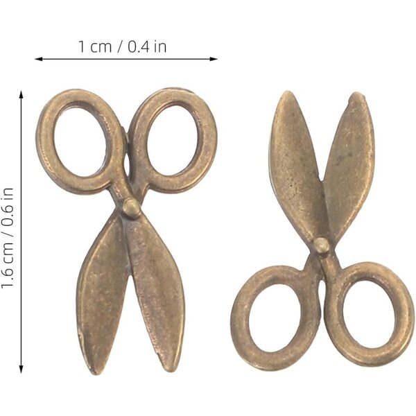 Set 50 Mini Cisecchi Vintage in Lega di Rame per Casa delle Bambole e Decorazioni