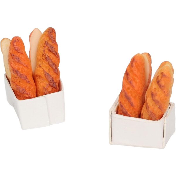 Realistisches Puppenhaus-Miniatur-Harzbrot – 40-teiliges Set + 10 Sockel