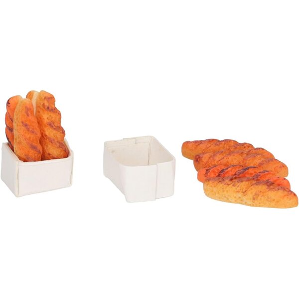 Realistisches Puppenhaus-Miniatur-Harzbrot – 40-teiliges Set + 10 Sockel