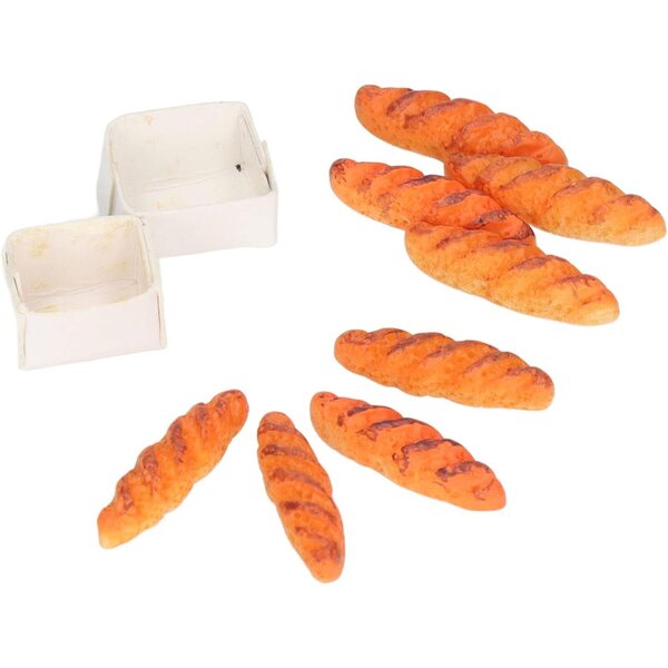 Realistisches Puppenhaus-Miniatur-Harzbrot – 40-teiliges Set + 10 Sockel