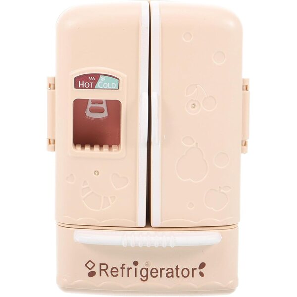 Mini Frigorifero Giocattolo Beige per Case delle Bambole, Piccolo Elettrodomestico Decorativo