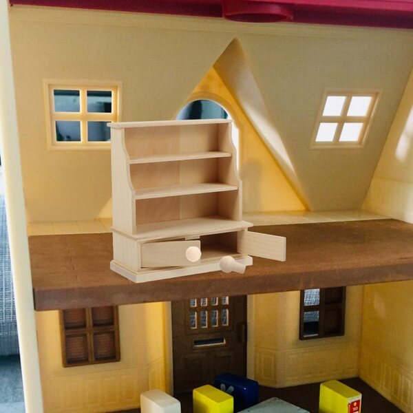 INOOMP 24 Bottoni in Legno Miniature 1:12 per Mobili e Cassetti Casa Bambole