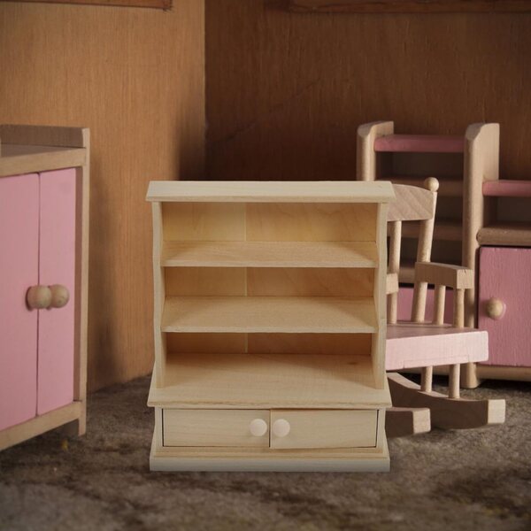 INOOMP 24 Bottoni in Legno Miniature 1:12 per Mobili e Cassetti Casa Bambole