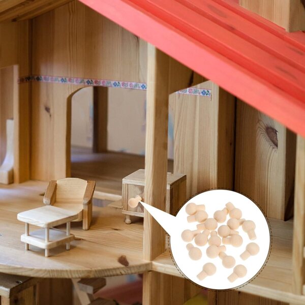 INOOMP 24 Bottoni in Legno Miniature 1:12 per Mobili e Cassetti Casa Bambole