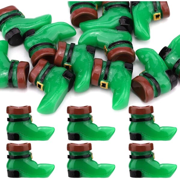 40 Scarpe Minischermo Verde in Resina per Decorazioni Festa di San Patrizio