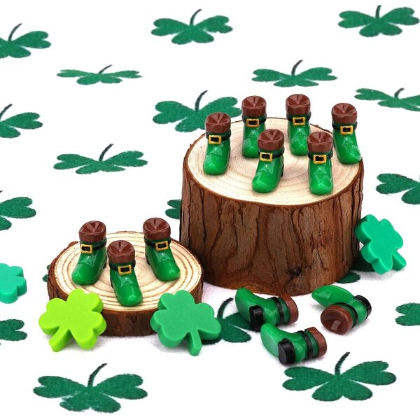 40 Scarpe Minischermo Verde in Resina per Decorazioni Festa di San Patrizio