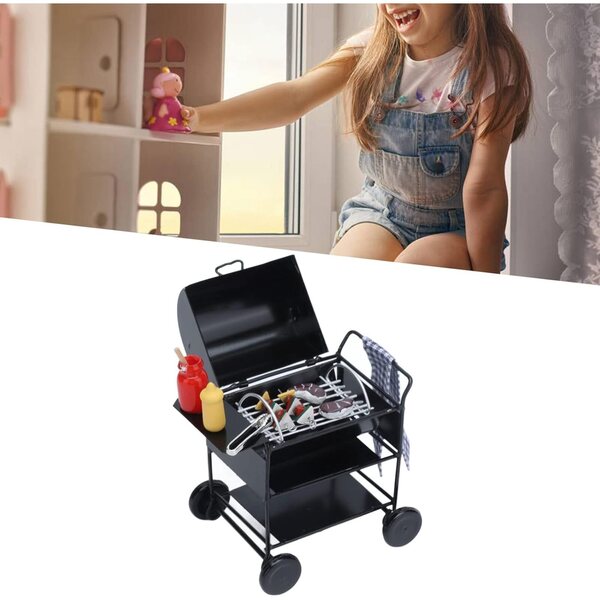 Mini Barbecue 1:12 in Metallo per Case di Bambole, Accessori per Bambini