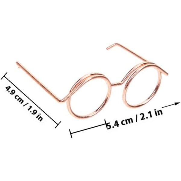 10 Mini Occhiali per Bambole in Metallo Oro Rosa, Accessori Unici per DIY