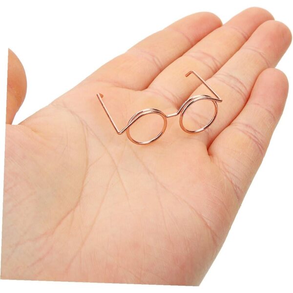 10 Mini Occhiali per Bambole in Metallo Oro Rosa, Accessori Unici per DIY