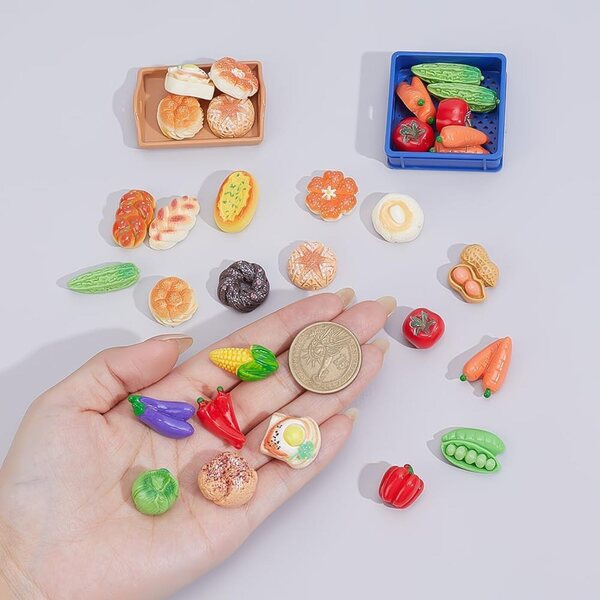126 verdure in resina in miniatura per casa delle bambole - 22 stili vari per decorazioni fai-da-te
