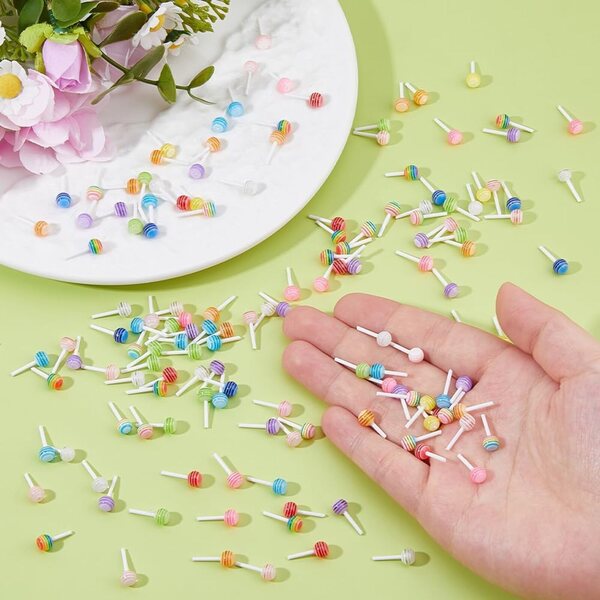 DICOSMETIC 150 Miniature Sucettes in Resina 3D per Nail Art e Decorazioni Casa delle Bambole