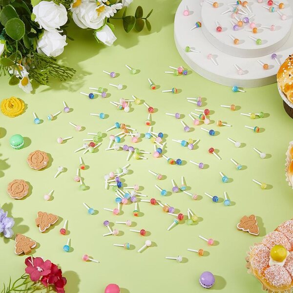 DICOSMETIC 150 Miniature Sucettes in Resina 3D per Nail Art e Decorazioni Casa delle Bambole