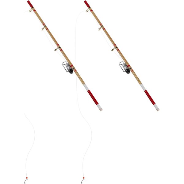 DOITOOL 2 Mini Canne da Pesca in Lega Multicolore per Casa di Bambole 17,5 cm