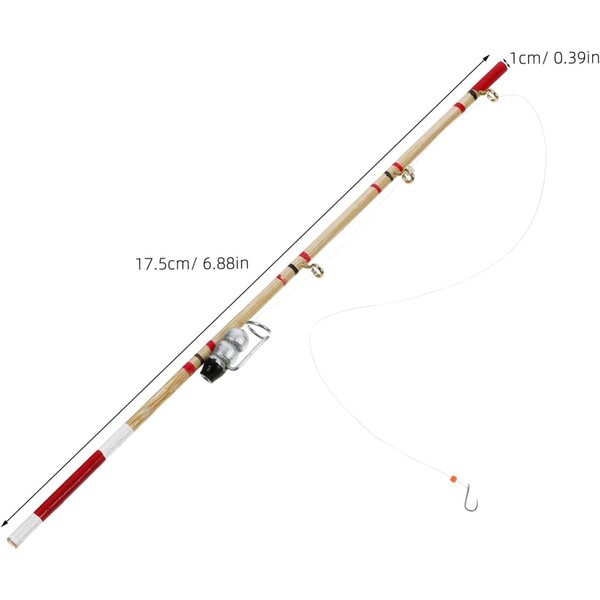 DOITOOL 2 Mini Canne da Pesca in Lega Multicolore per Casa di Bambole 17,5 cm
