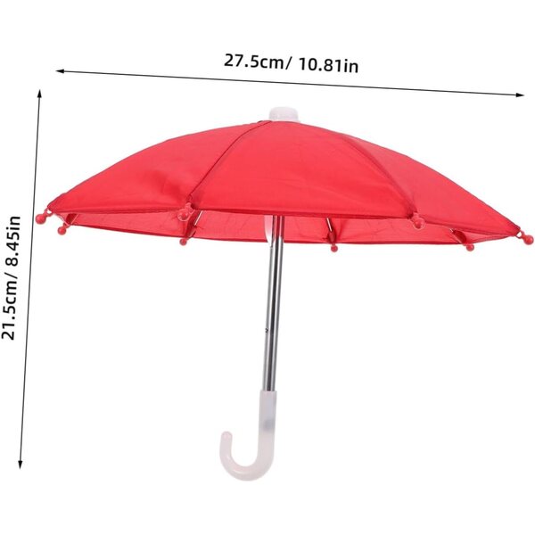 Parapluie Miniature Rosso 18 Pollici per Casa delle Bambole - Accessorio Decorativo Unico