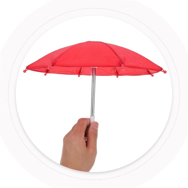 Parapluie Miniature Rosso 18 Pollici per Casa delle Bambole - Accessorio Decorativo Unico