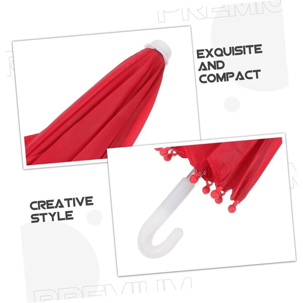 Parapluie Miniature Rosso 18 Pollici per Casa delle Bambole - Accessorio Decorativo Unico