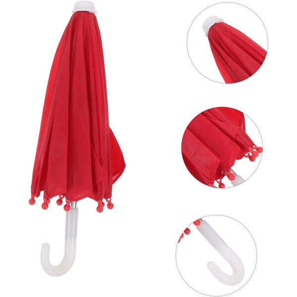 Parapluie Miniature Rosso 18 Pollici per Casa delle Bambole - Accessorio Decorativo Unico