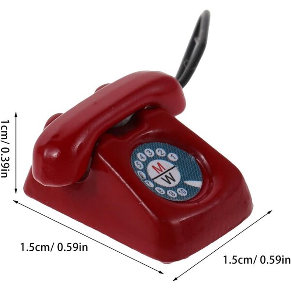 Gatuida Telefono Miniatura Vintage per Casa delle Bambole - Set 4 Pezzi in Lega