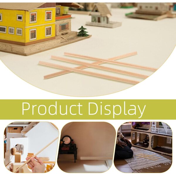 Plinthe Casa delle Bambole 30 cm in Legno di Pino Naturale - Set 5 Moulures Miniature
