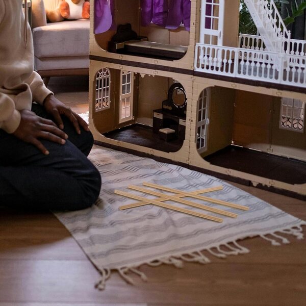 Plinthe Casa delle Bambole 30 cm in Legno di Pino Naturale - Set 5 Moulures Miniature