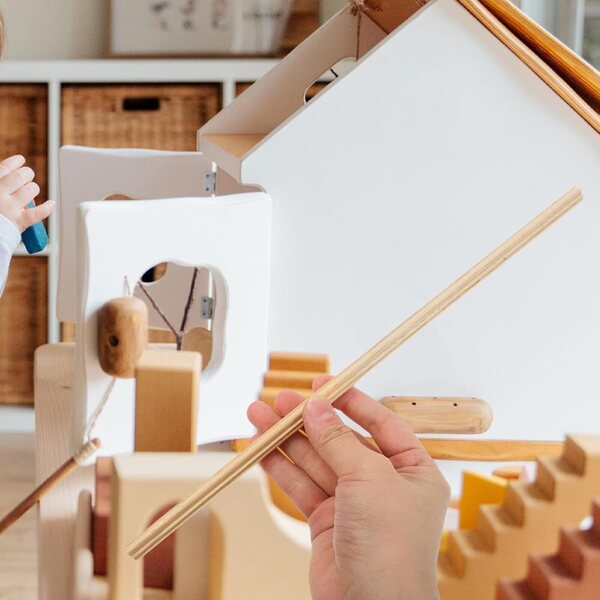 Plinthe Casa delle Bambole 30 cm in Legno di Pino Naturale - Set 5 Moulures Miniature