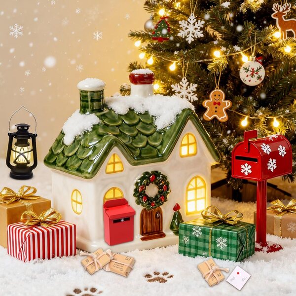 Set 7 Accessori Miniature Rosse in Legno per Casa delle Bambole e Giardini