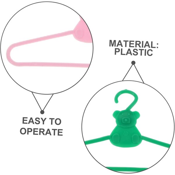 KOMBIUDA 100 Mini Cintres in Plastica per Abiti di Bambole e Decorazioni
