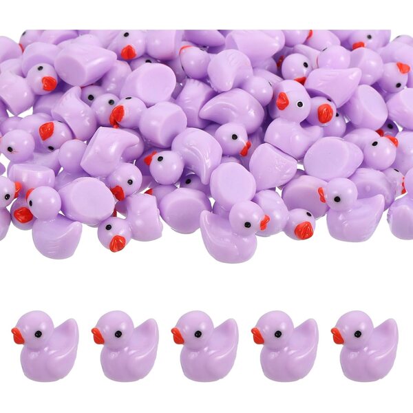 Mini Canards in Resina Viola 60pz - Decorazioni per Mini Giardini e Case delle Bambole