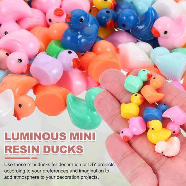 Mini Canards in Resina Viola 60pz - Decorazioni per Mini Giardini e Case delle Bambole