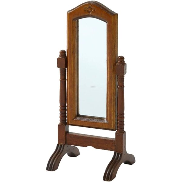 Specchio Miniatura in Legno per Casa di Bambole Design Europeo e Regolabile