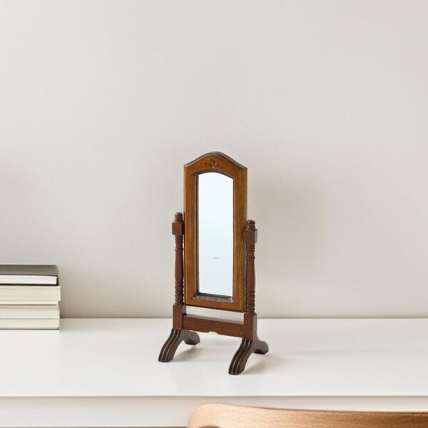 Specchio Miniatura in Legno per Casa di Bambole Design Europeo e Regolabile