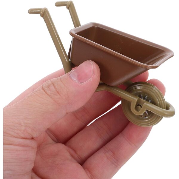 Set 6 Mini Brouette Giocattolo per Casa delle Bambole, Accessori Vero Giardino