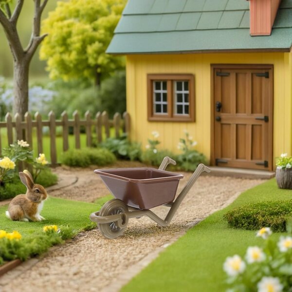 Set 6 Mini Brouette Giocattolo per Casa delle Bambole, Accessori Vero Giardino