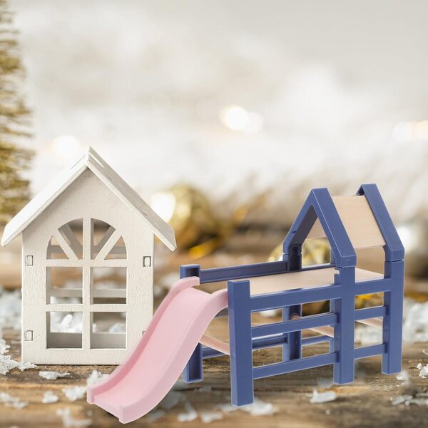 Rodelminiatur aus Holz für Puppenhaus, dekoratives Accessoire und sicheres Spielen