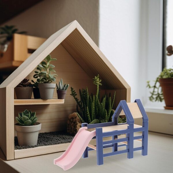 Rodelminiatur aus Holz für Puppenhaus, dekoratives Accessoire und sicheres Spielen