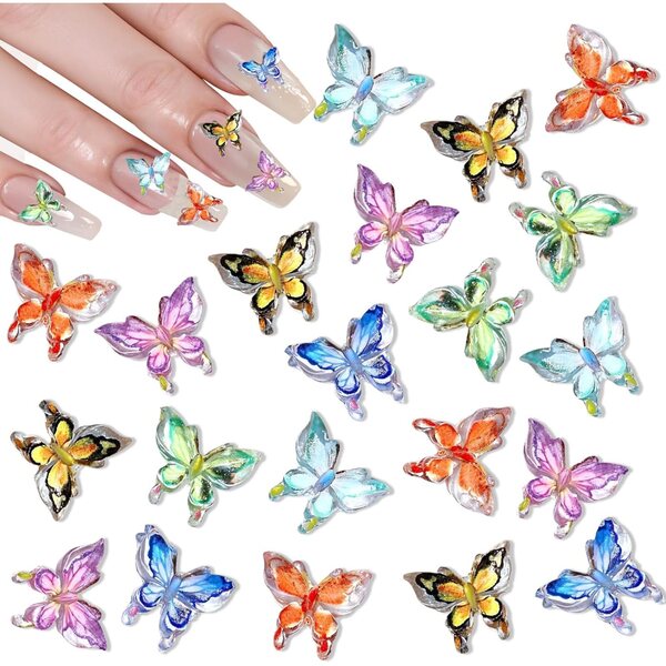 100 Mini Farfalle Resina Multicolore per Decorazioni Artigianali e Micro Paesaggi