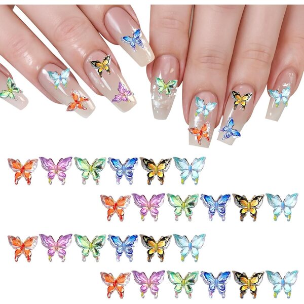 100 Mini Farfalle Resina Multicolore per Decorazioni Artigianali e Micro Paesaggi