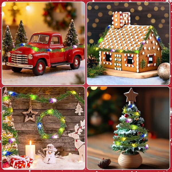 Mini Guirlande Lumineuse LED 50 cm für Puppenhaus 1:12, Weihnachtsdekoration