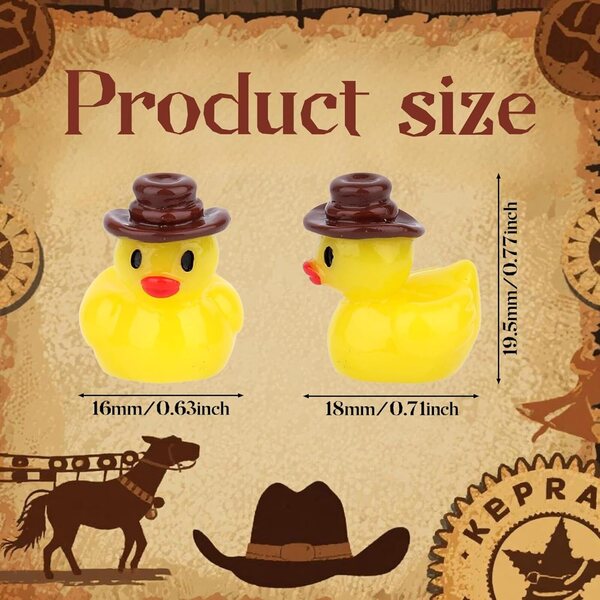 Tinoaly 50 Mini-Cowboy-Canards aus Kunstharz für DIY-Dekorationen und Heimtextilien