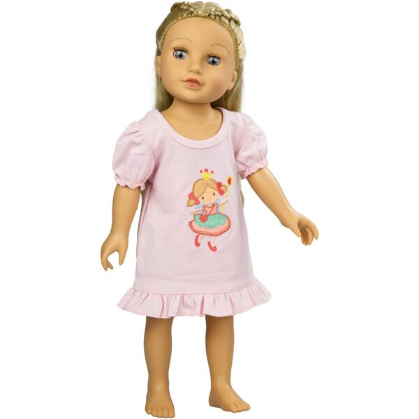 Chemise da notte rosa per bambola 35-45 cm con motivo principessa Emily Heless