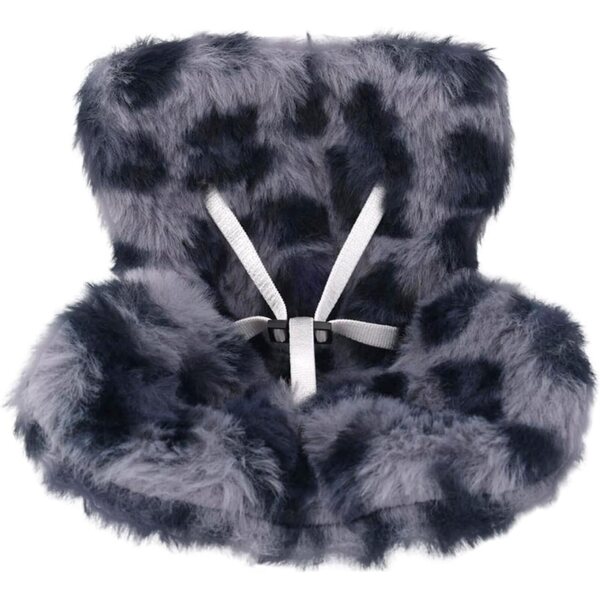 Sedile Auto Peluche pour bamboles con Clip e Griglia d'Aerazione Blu-Grigio Leopardo
