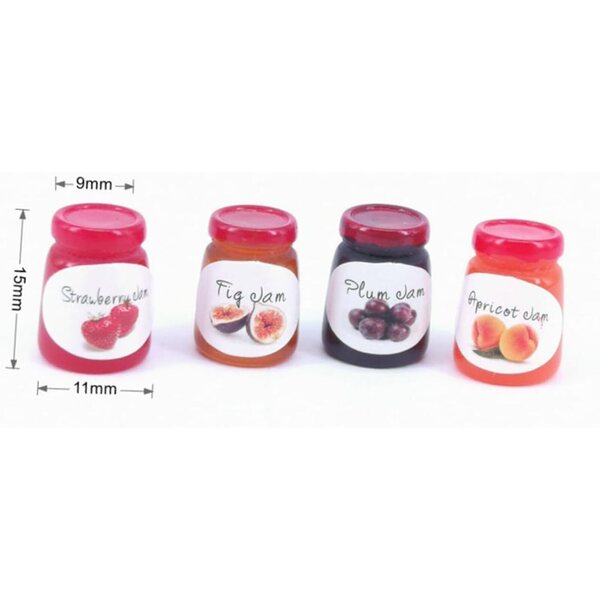 VOSAREA Mini Barattoli di Marmellata in Resina per Case delle Bambole 1:12