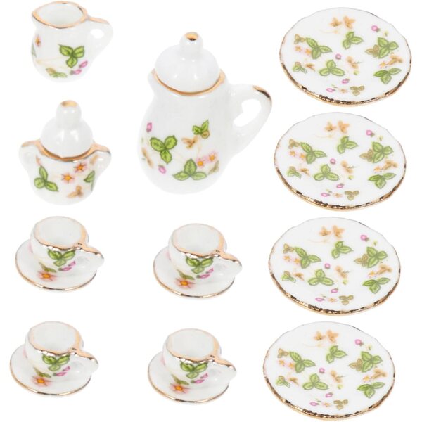 UPKOCH Miniatura Set da Tè in Ceramica per Case delle Bambole e Decorazione Camera