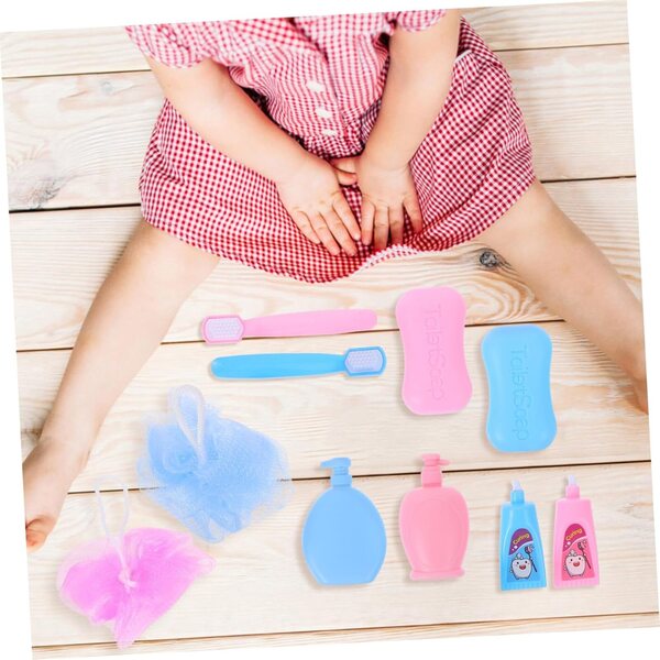 INOOMP Set Mini Accessori Bagno per Bambole con Spazzolino e Toilette Realistici