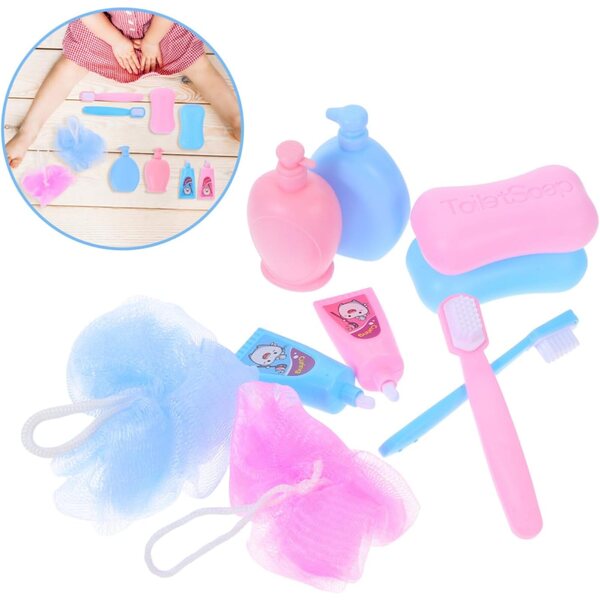 INOOMP Set Mini Accessori Bagno per Bambole con Spazzolino e Toilette Realistici