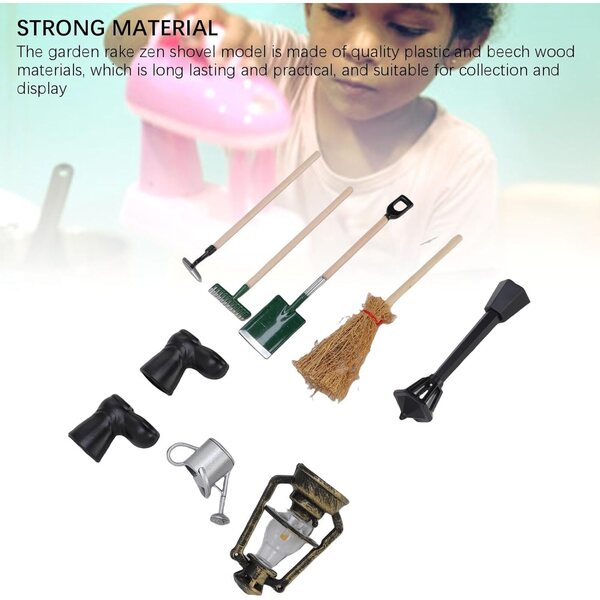 Set Accessori Miniatura Giardino e Fattoria per Case delle Bambole in Legno e Plastica