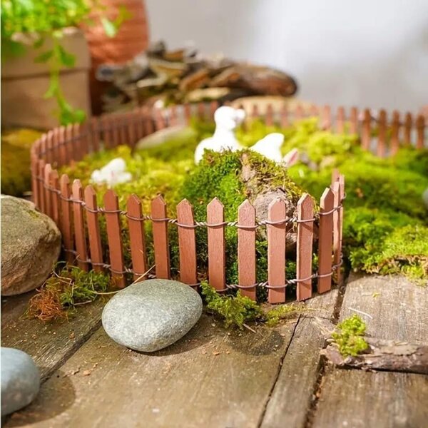 33,5" dekorativer Gartenverschluss aus Holz für Miniaturen und Sukkulenten
