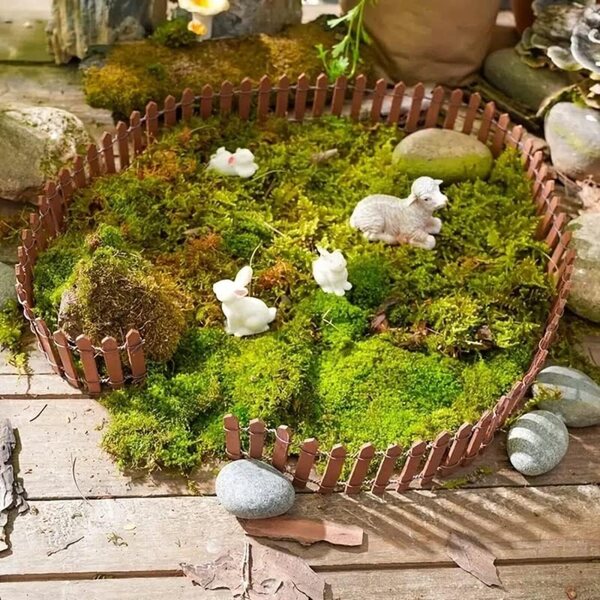33,5" dekorativer Gartenverschluss aus Holz für Miniaturen und Sukkulenten